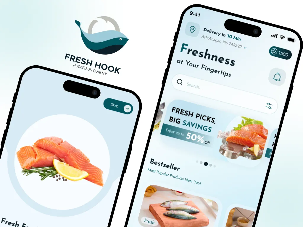 FreshHook consumer app screens
