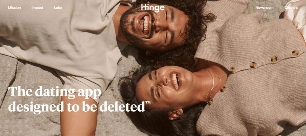 hinge home screen for blog