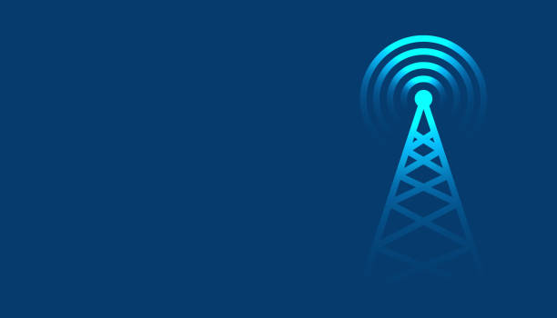 mobile tower transmission radar technology background design mobile tower transmission radar technology background design Broadcast Receivers stock illustrations