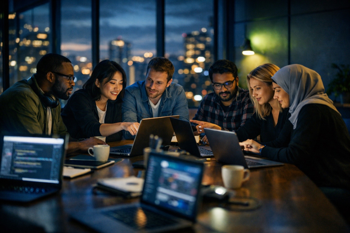 The Apptechies team collaborating in a modern office