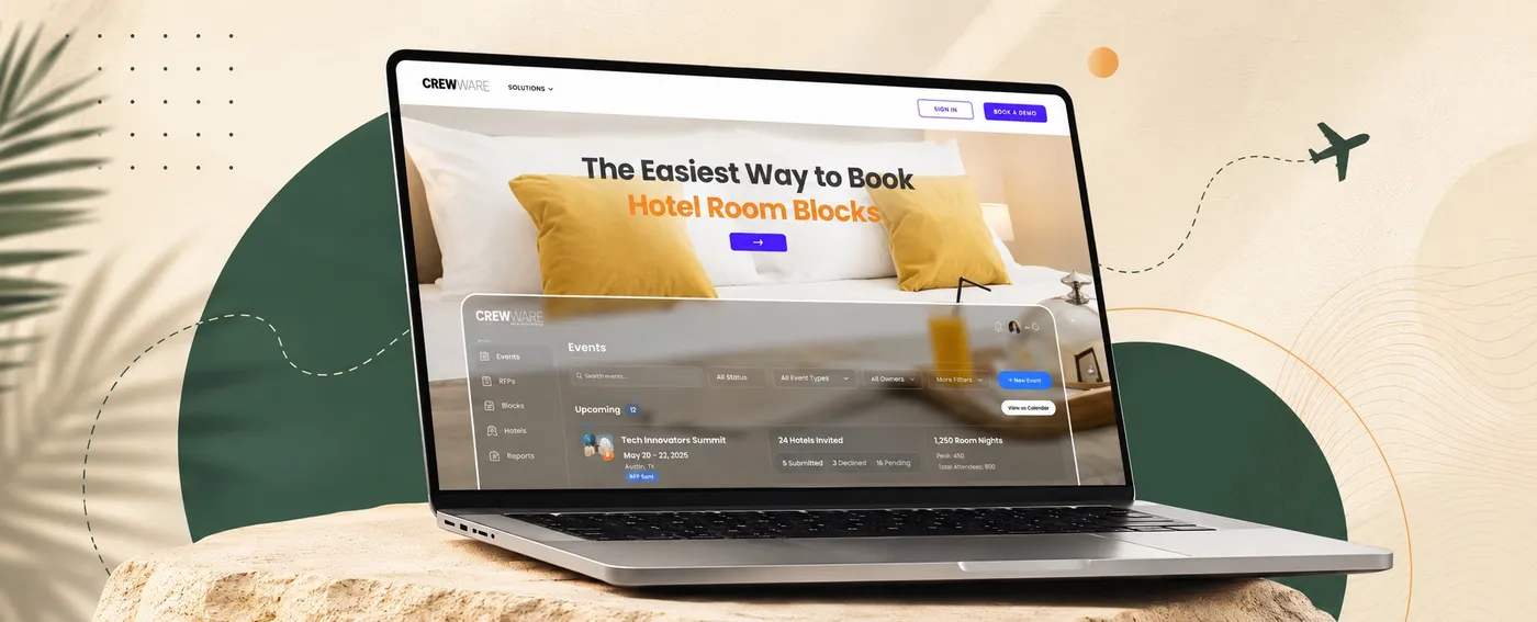 Placeholder UI mockup of a group travel booking screen