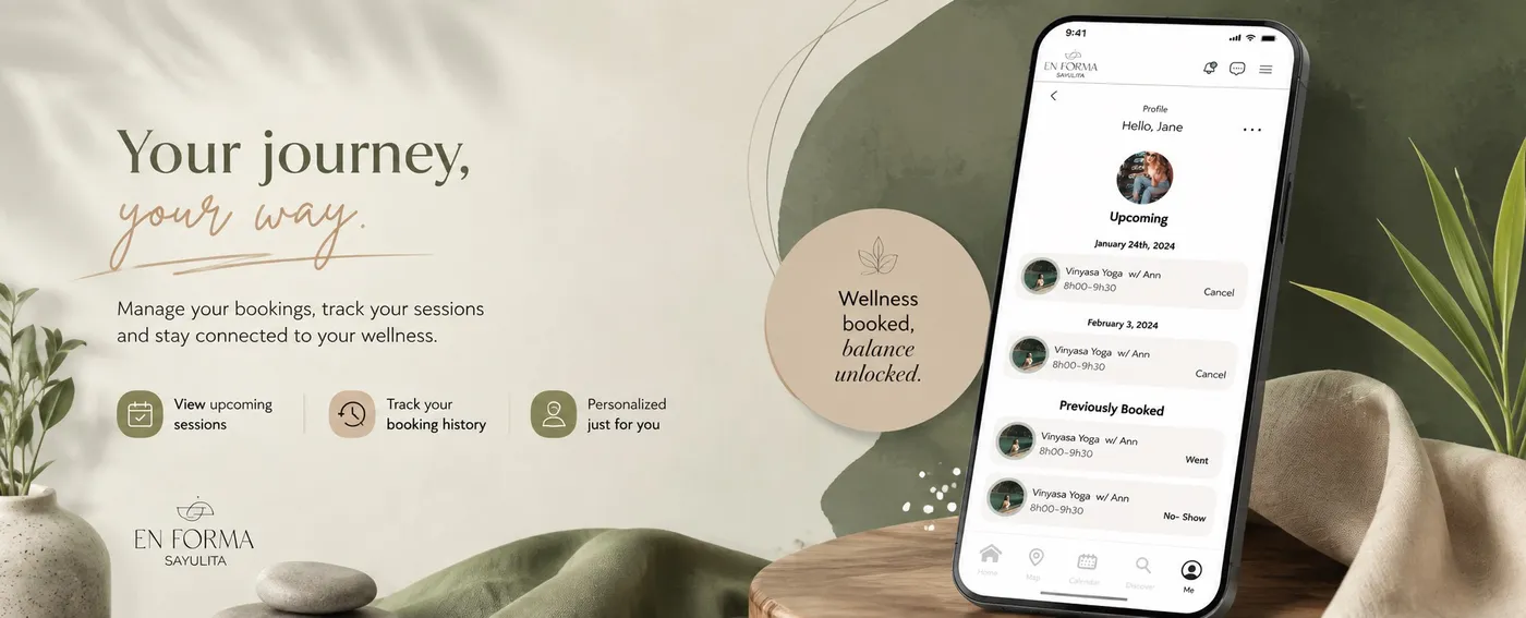 Placeholder UI mockup of an in-app activity booking screen