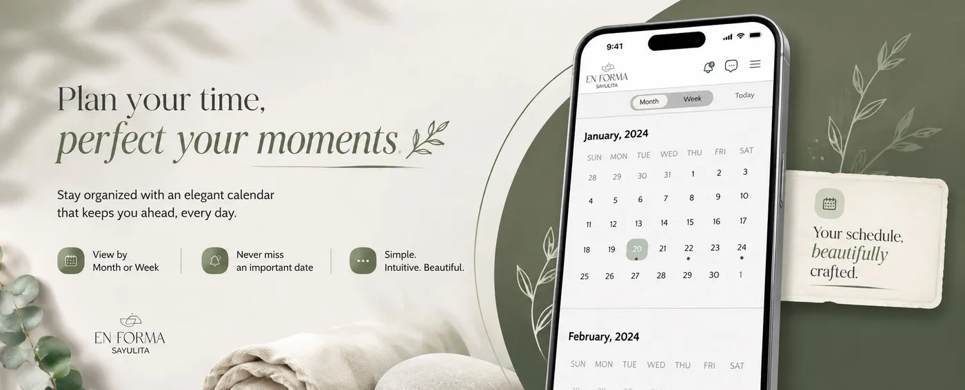 Placeholder UI mockup of wellness activity category browsing