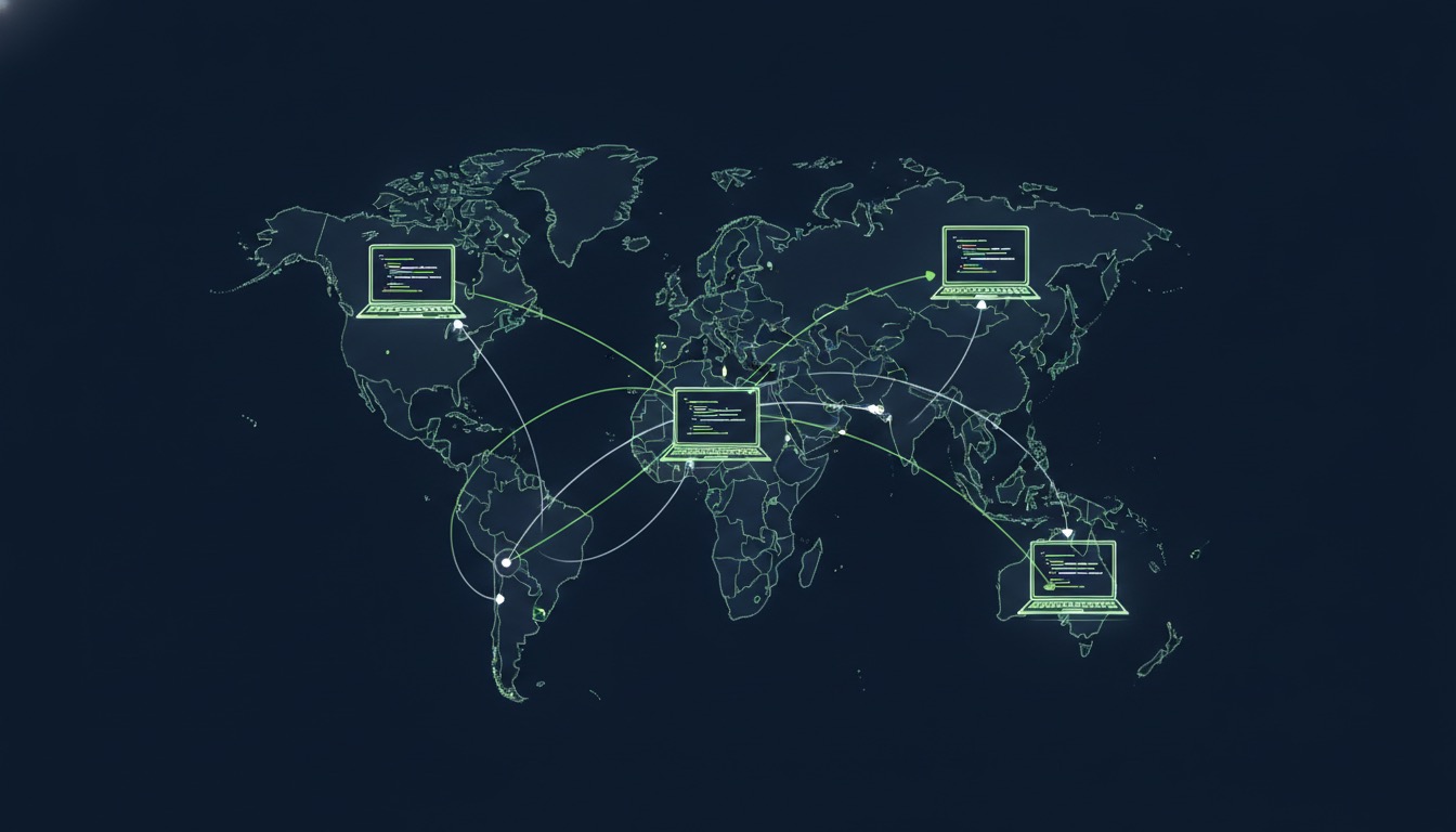 Placeholder abstract visual representing outsourced web development collaboration