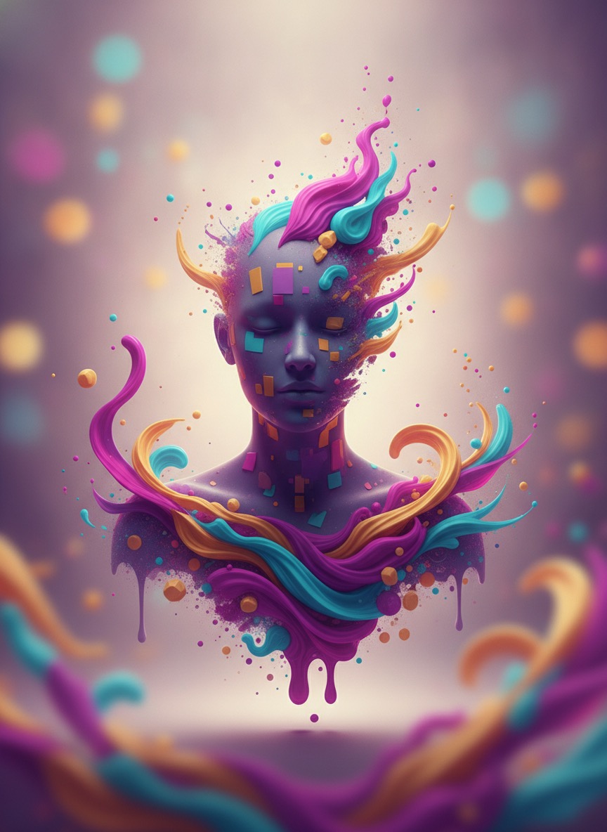 Placeholder visual representing an AI portrait and avatar generation app