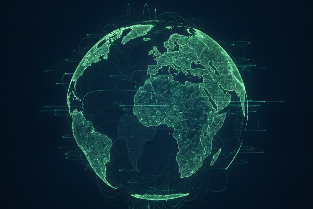 Abstract global network representing cloud migration performance