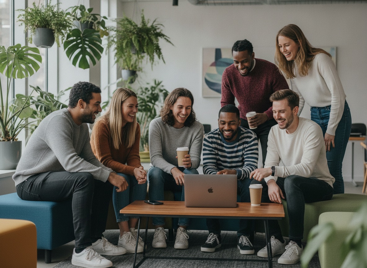 The Apptechies team collaborating in the office