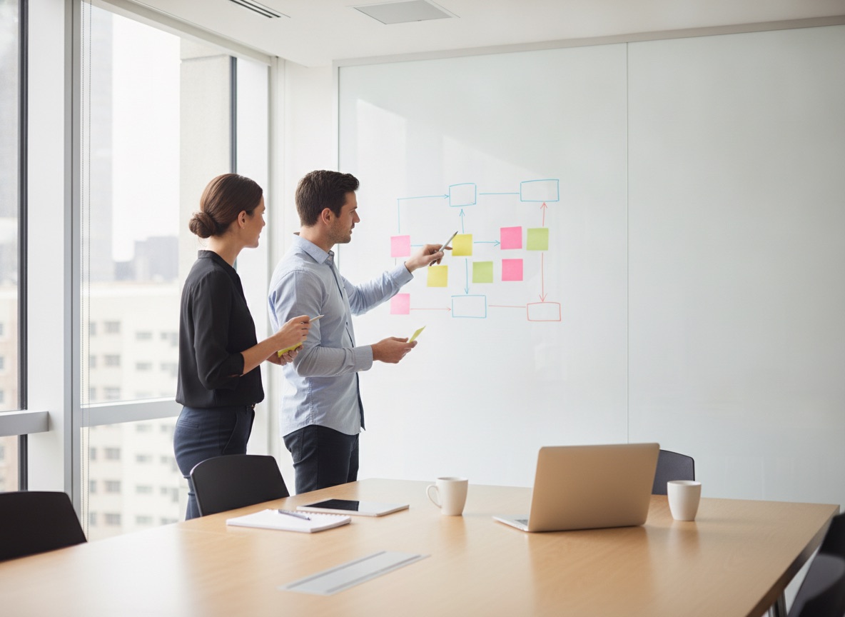 Apptechies consultant and client mapping out a project roadmap together