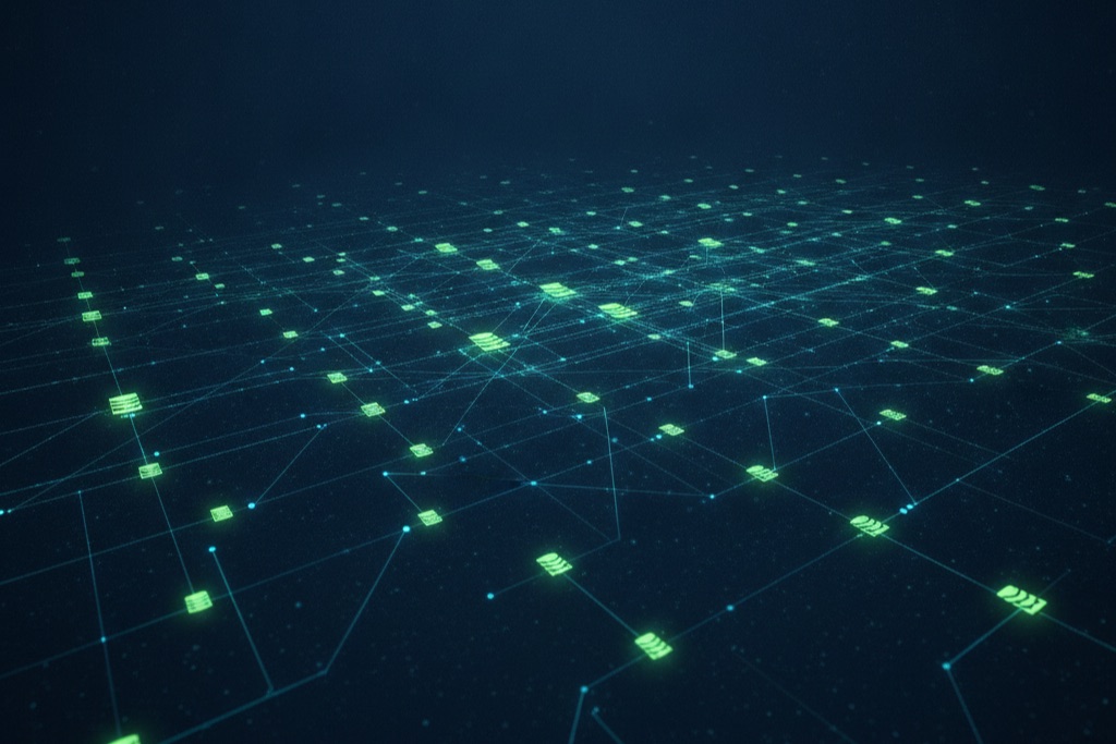 Abstract infrastructure automation network representing DevOps scalability