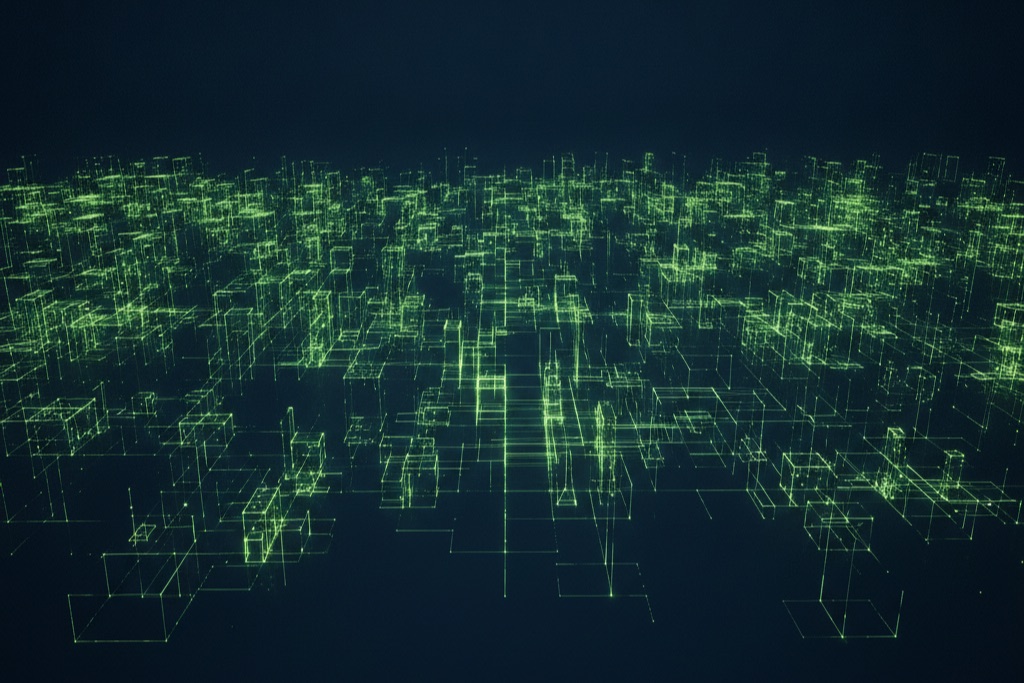 Abstract modular grid representing scalable enterprise ERP systems