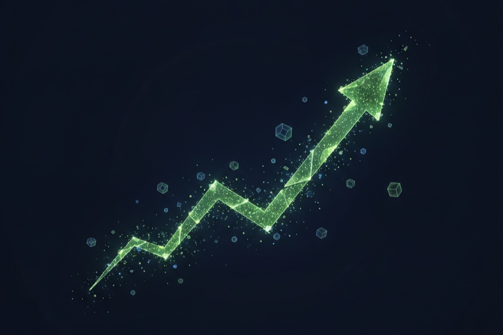 Abstract upward trend graph representing NFT market growth