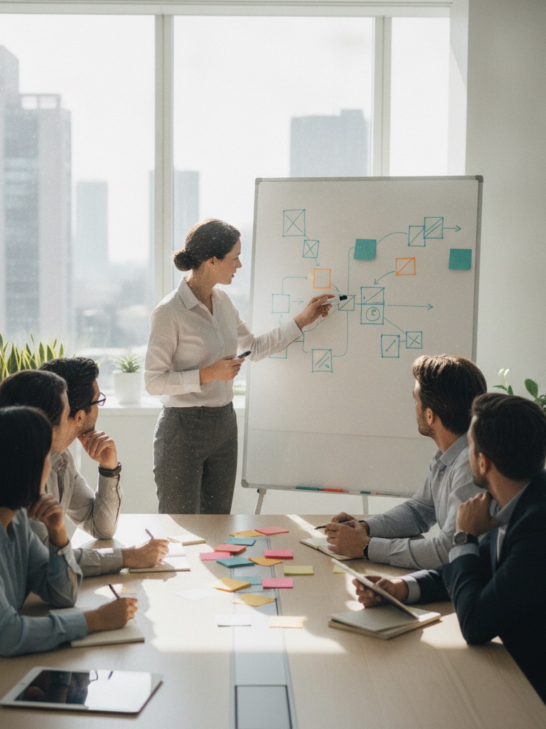 Consultant leading a technology discovery workshop