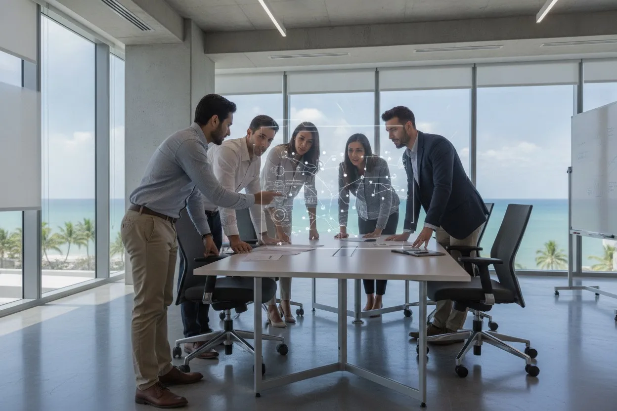 AI strategy consulting workshop in a Miami Florida office