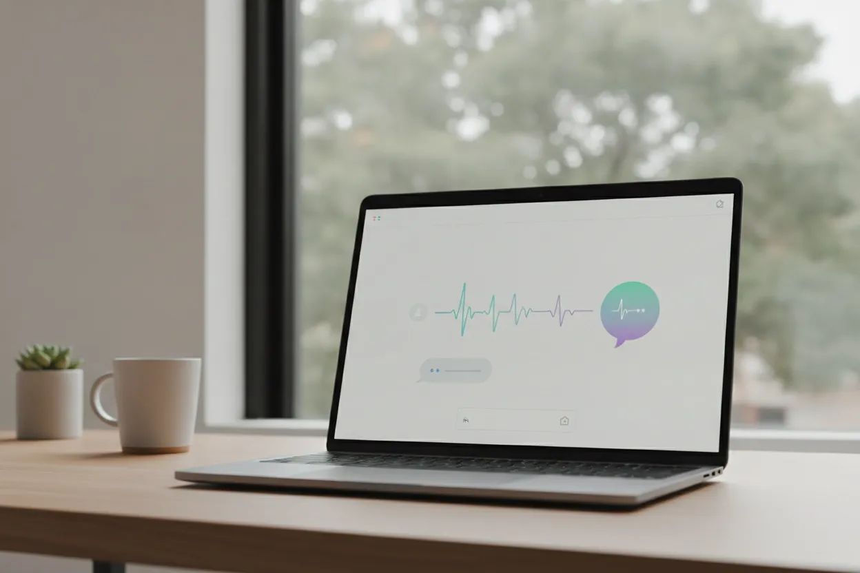 Generative AI chatbot conversation interface on a laptop screen
