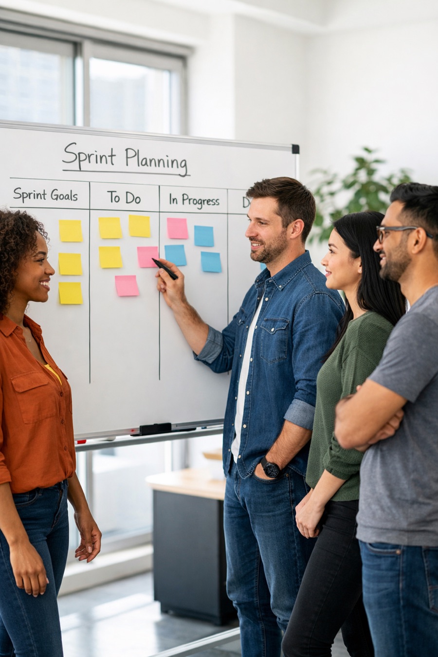 Software team in an agile sprint planning session