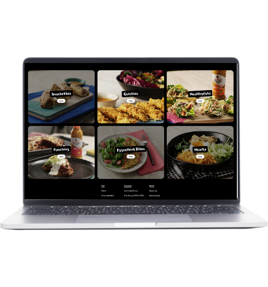 Nando's web ordering platform — Menu & Categories view on MacBook